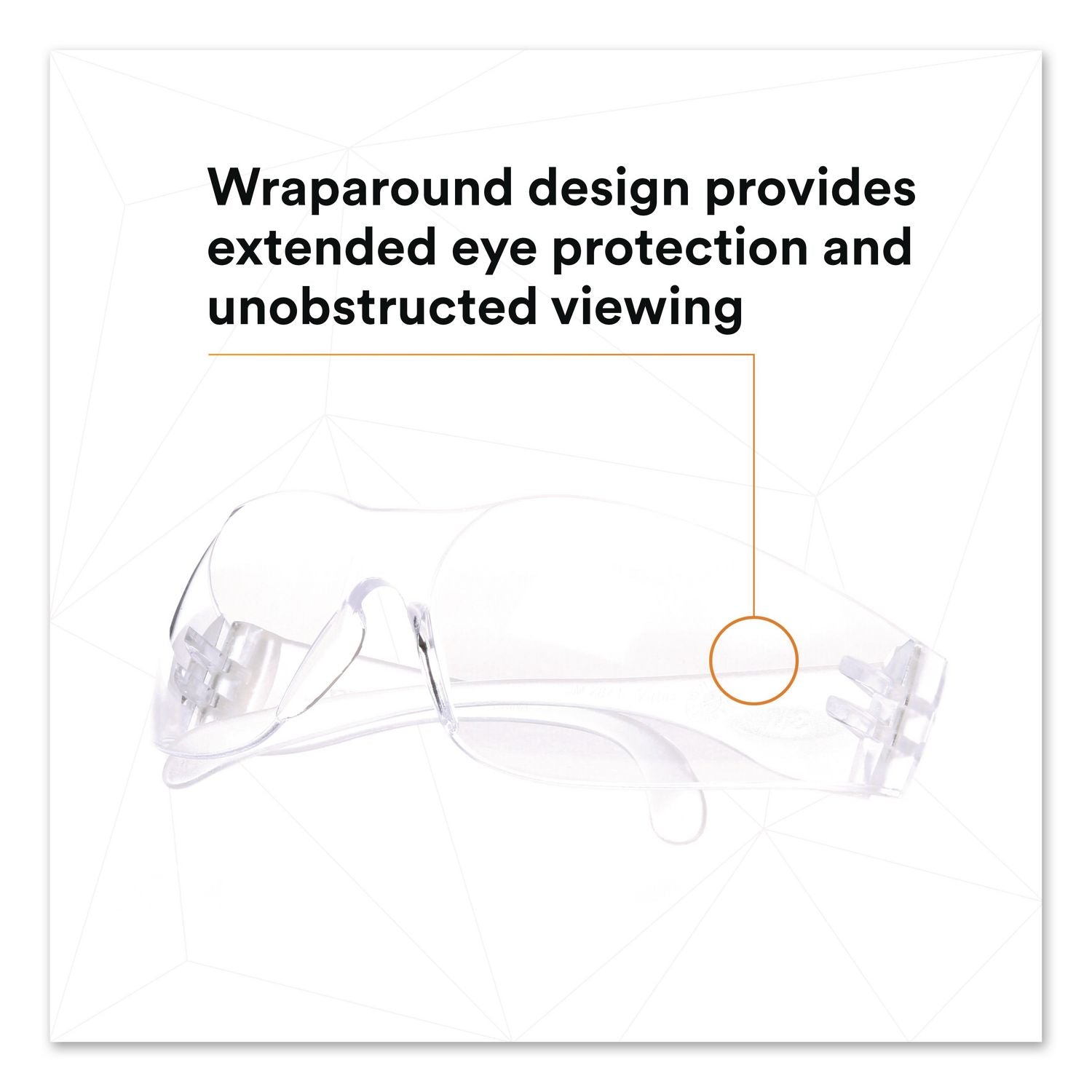 Virtua Protective Eyewear, Clear Frame/Clear Lens, Hard-Coat