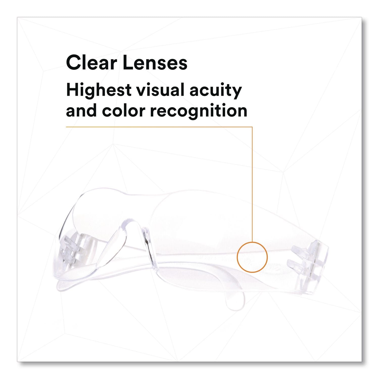 Virtua Protective Eyewear, Clear Frame/Clear Lens, Hard-Coat
