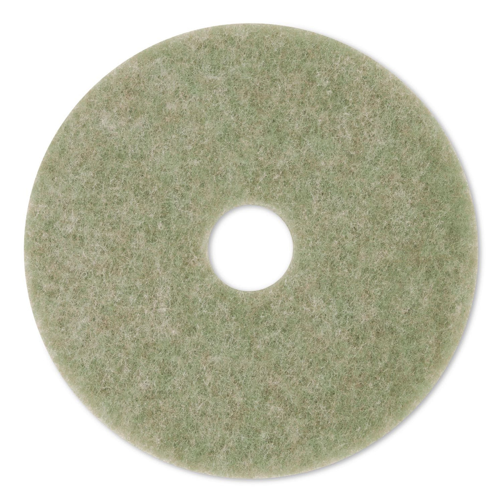 Low-Speed TopLine Autoscrubber Floor Pads 5000, 20" Diameter, Green/Amber, 5/Carton