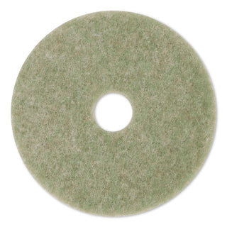 Low-Speed TopLine Autoscrubber Floor Pads 5000, 20" Diameter, Green/Amber, 5/Carton