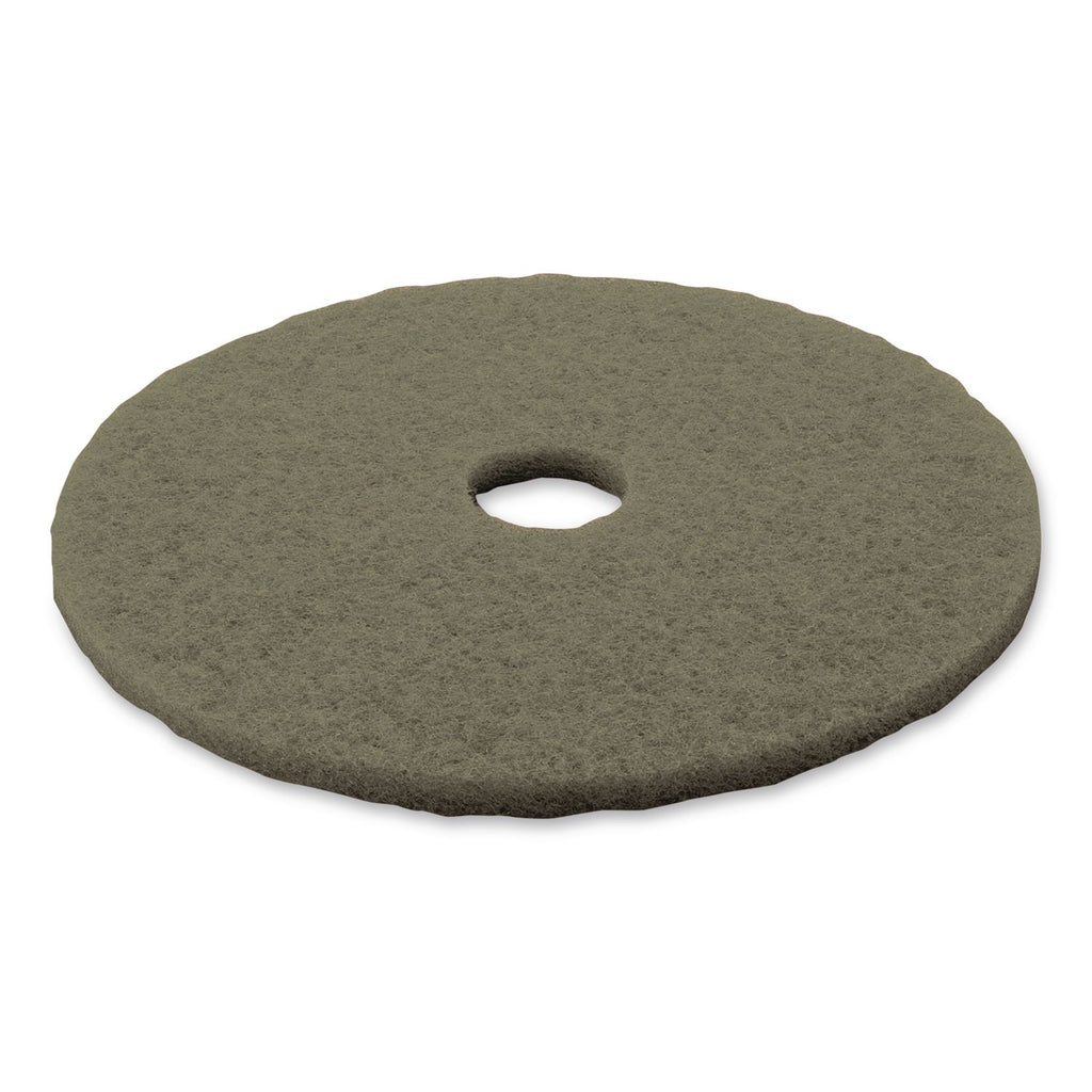 Low-Speed TopLine Autoscrubber Floor Pads 5000, 20" Diameter, Green/Amber, 5/Carton