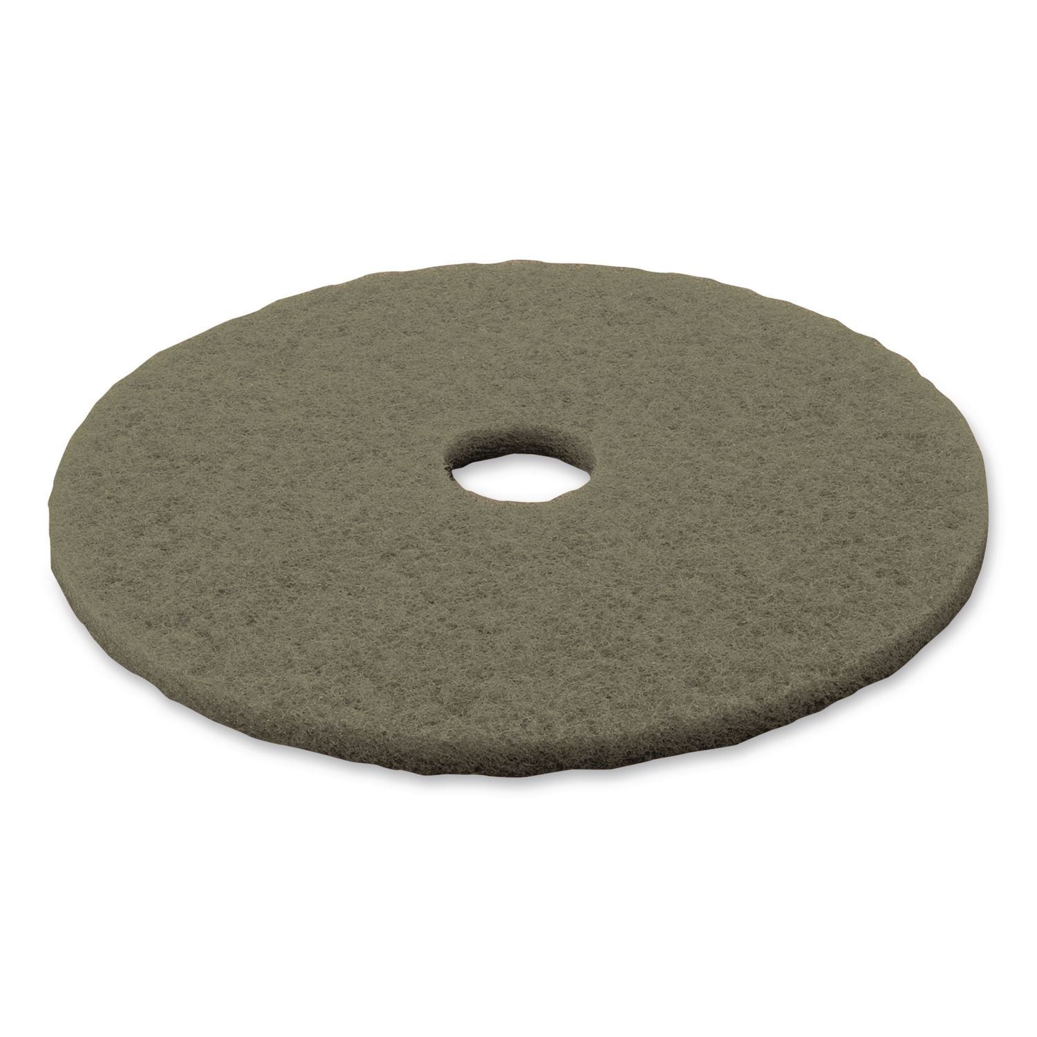 Low-Speed TopLine Autoscrubber Floor Pads 5000, 20" Diameter, Green/Amber, 5/Carton
