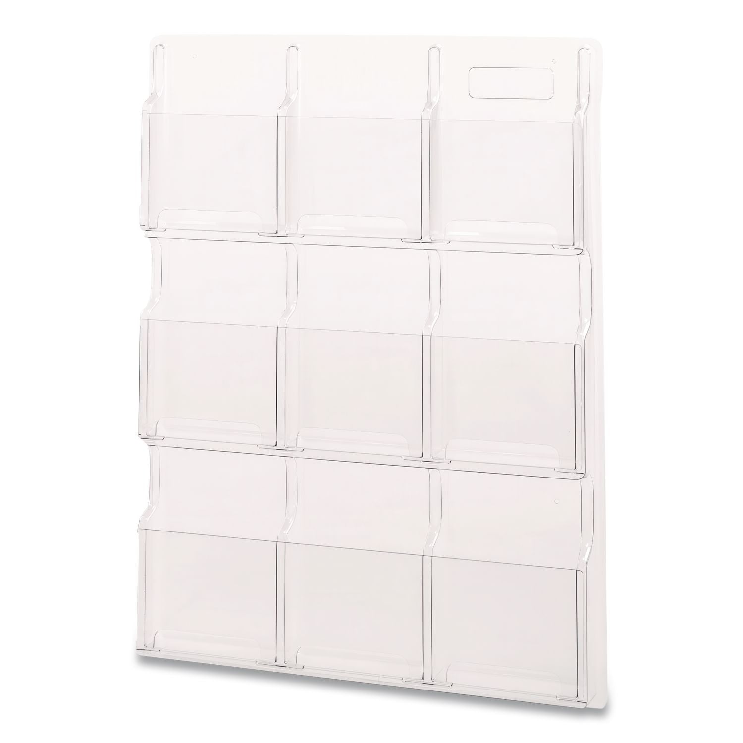 Reveal Clear Literature Displays, 9 Compartments, 30w x 2d x 36.75h, Clear