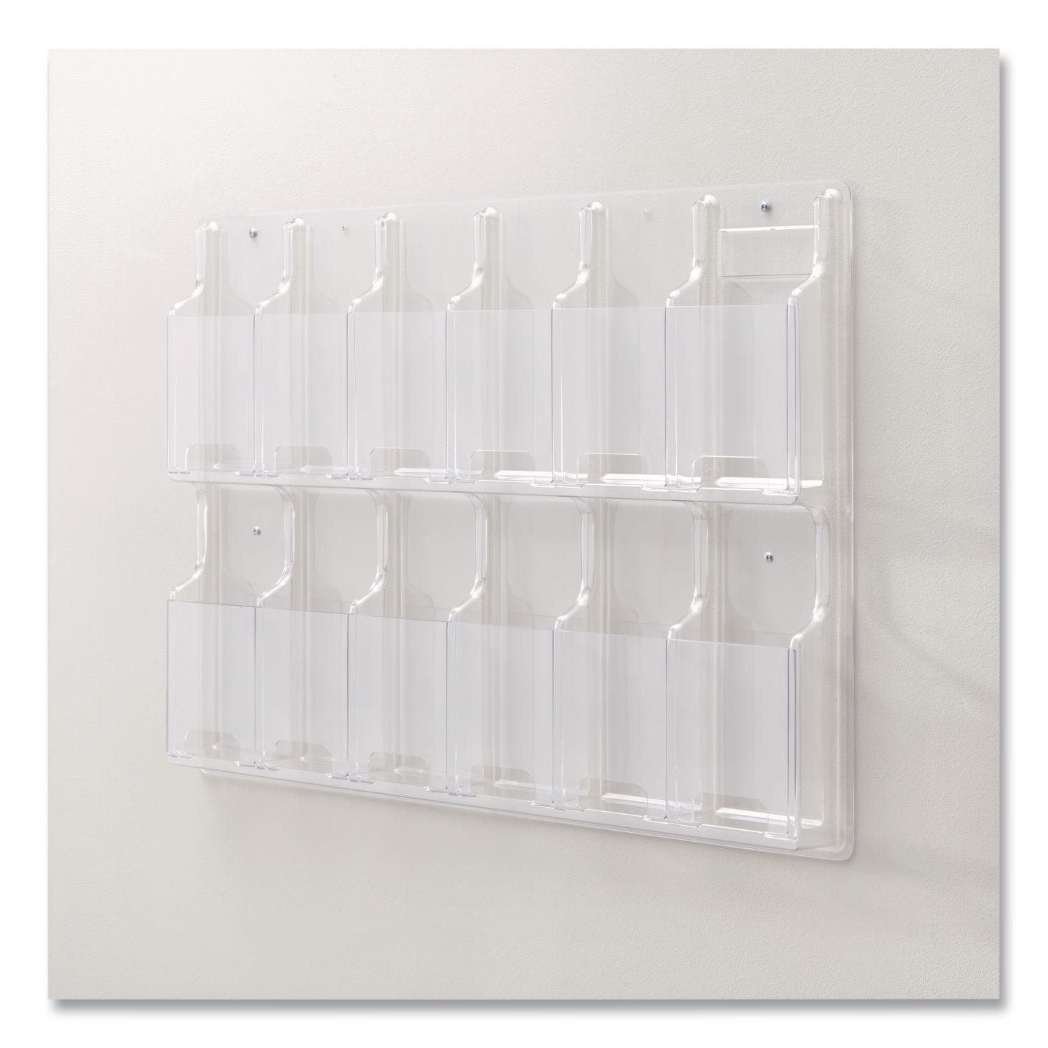 Reveal Clear Literature Displays, 12 Compartments, 30w x 2d x 20.25h, Clear