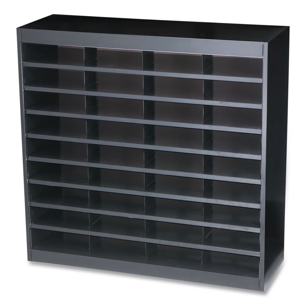 Steel/Fiberboard E-Z Stor Sorter, 36 Compartments, 37.5 x 12.75 x 36.5, Black