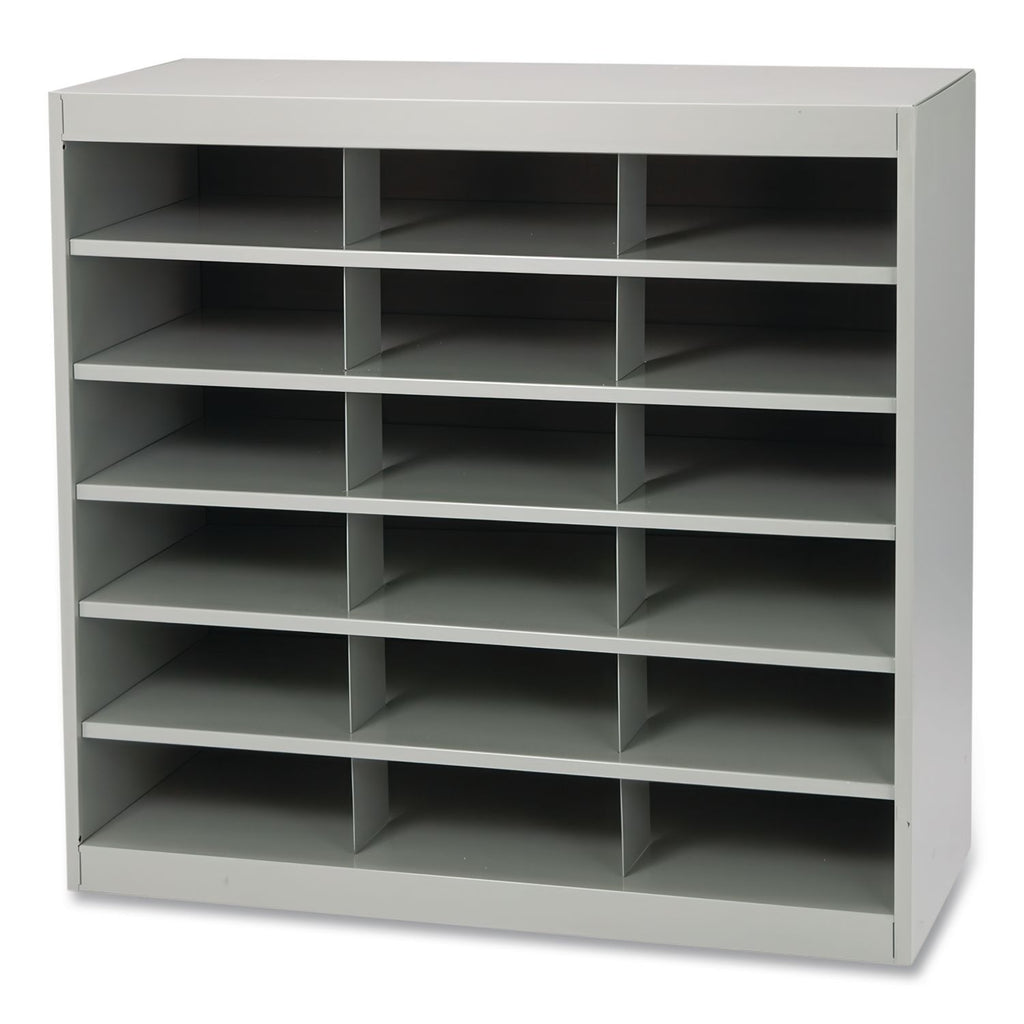 Steel Project Center Organizer, 18 Pockets, 37.5 x 15.75 x 36.5, Gray