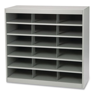 Steel Project Center Organizer, 18 Pockets, 37.5 x 15.75 x 36.5, Gray
