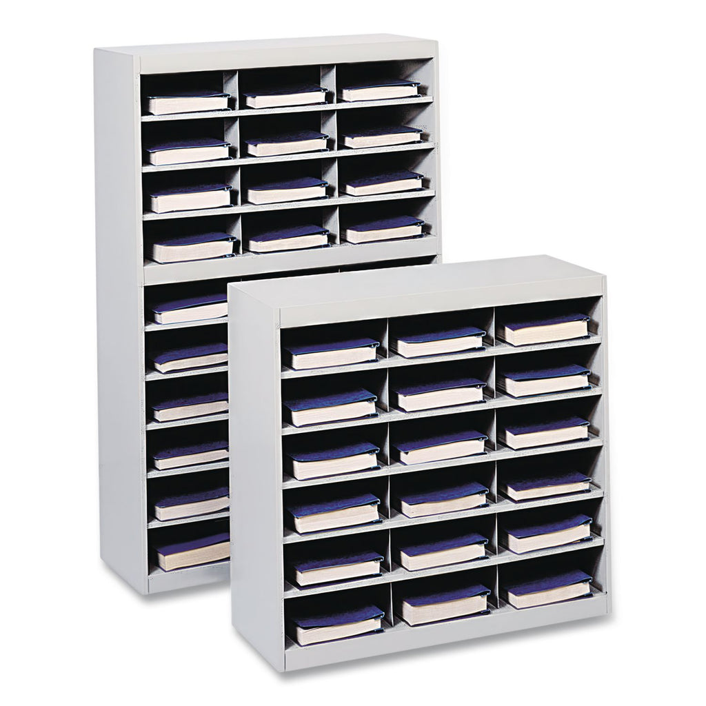 Steel Project Center Organizer, 18 Pockets, 37.5 x 15.75 x 36.5, Gray