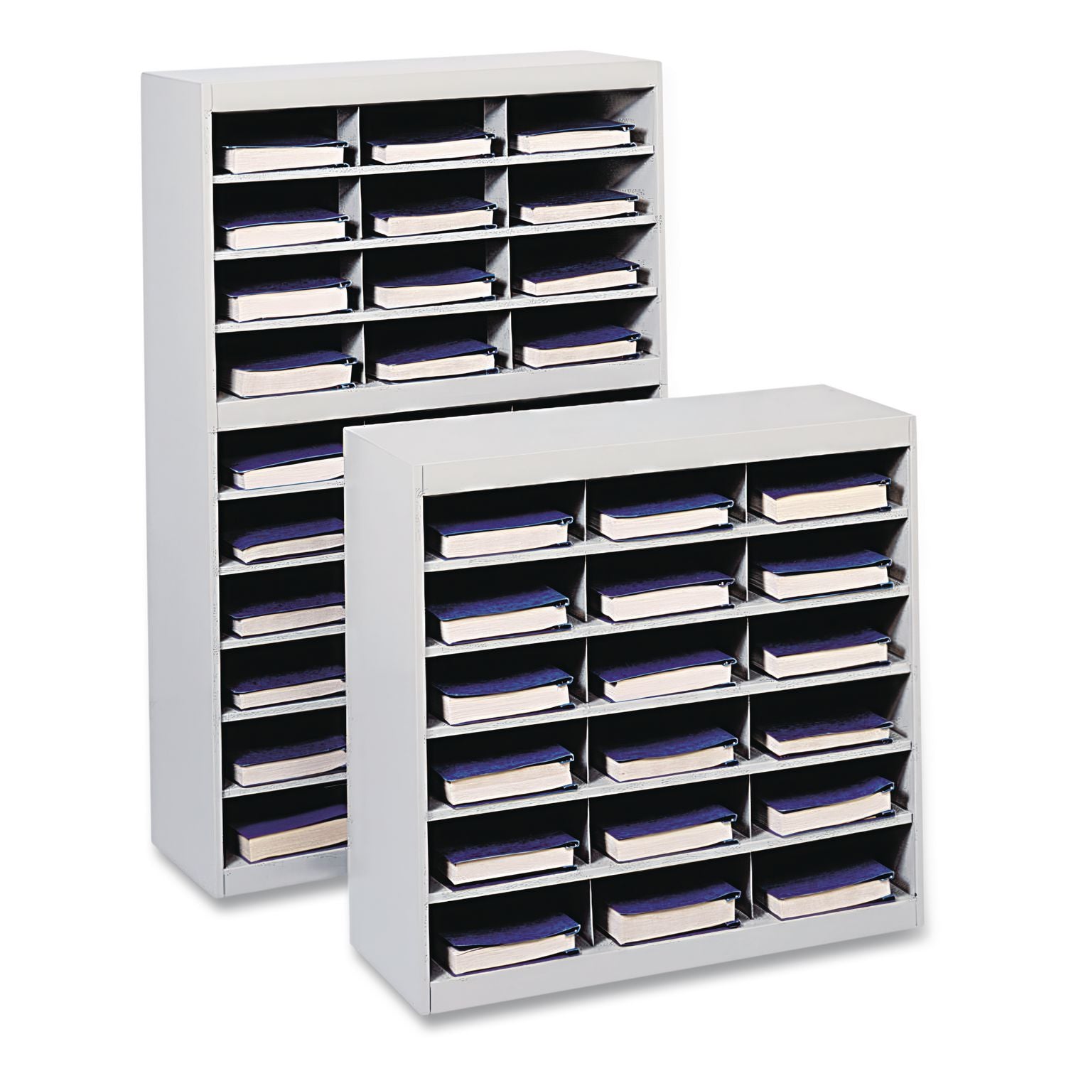 Steel Project Center Organizer, 18 Pockets, 37.5 x 15.75 x 36.5, Gray