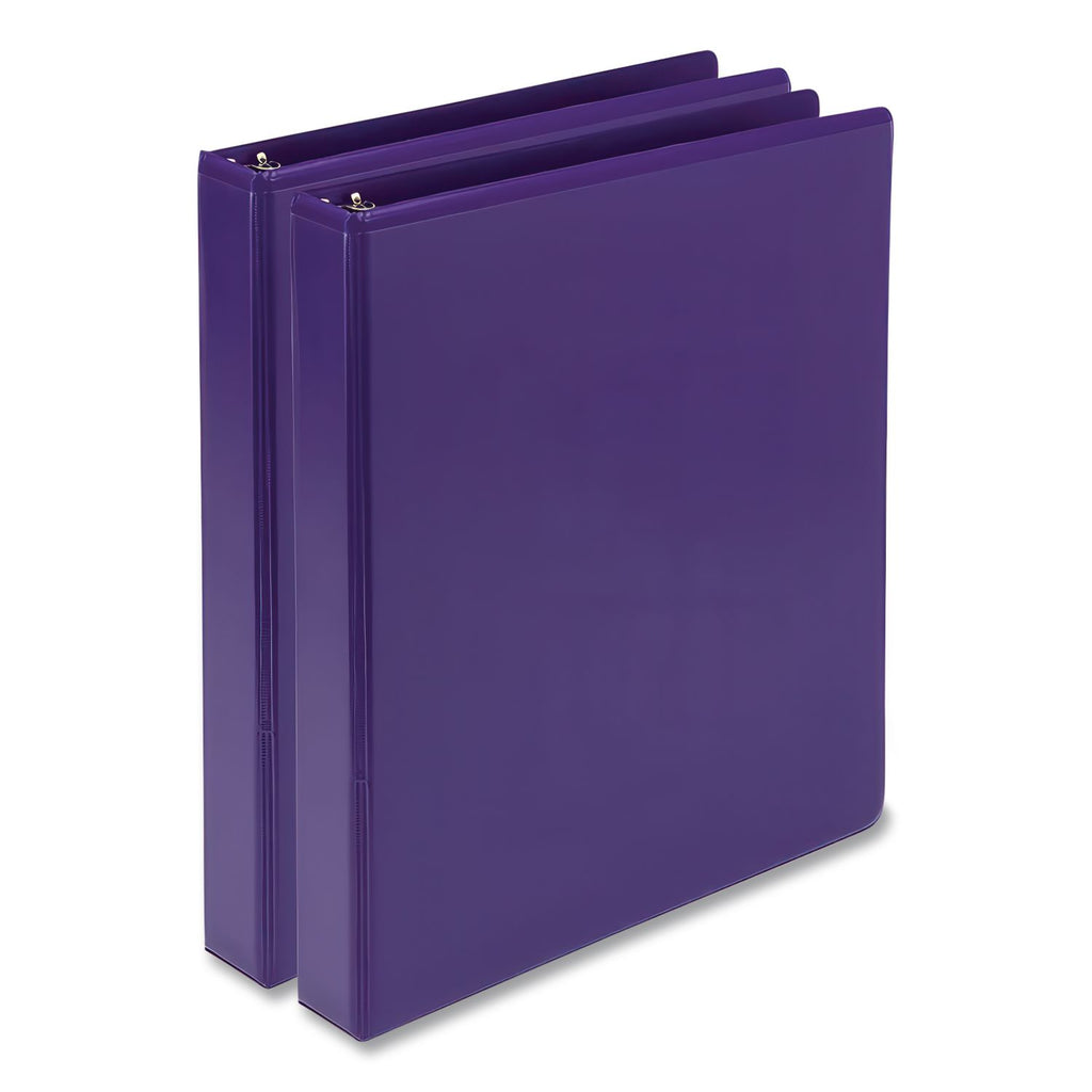 Earths Choice Plant-Based Durable Fashion View Binder, 3 Rings, 1" Capacity, 11 x 8.5, Purple, 2/Pack