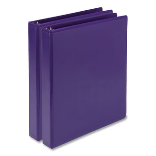 Earths Choice Plant-Based Durable Fashion View Binder, 3 Rings, 1" Capacity, 11 x 8.5, Purple, 2/Pack