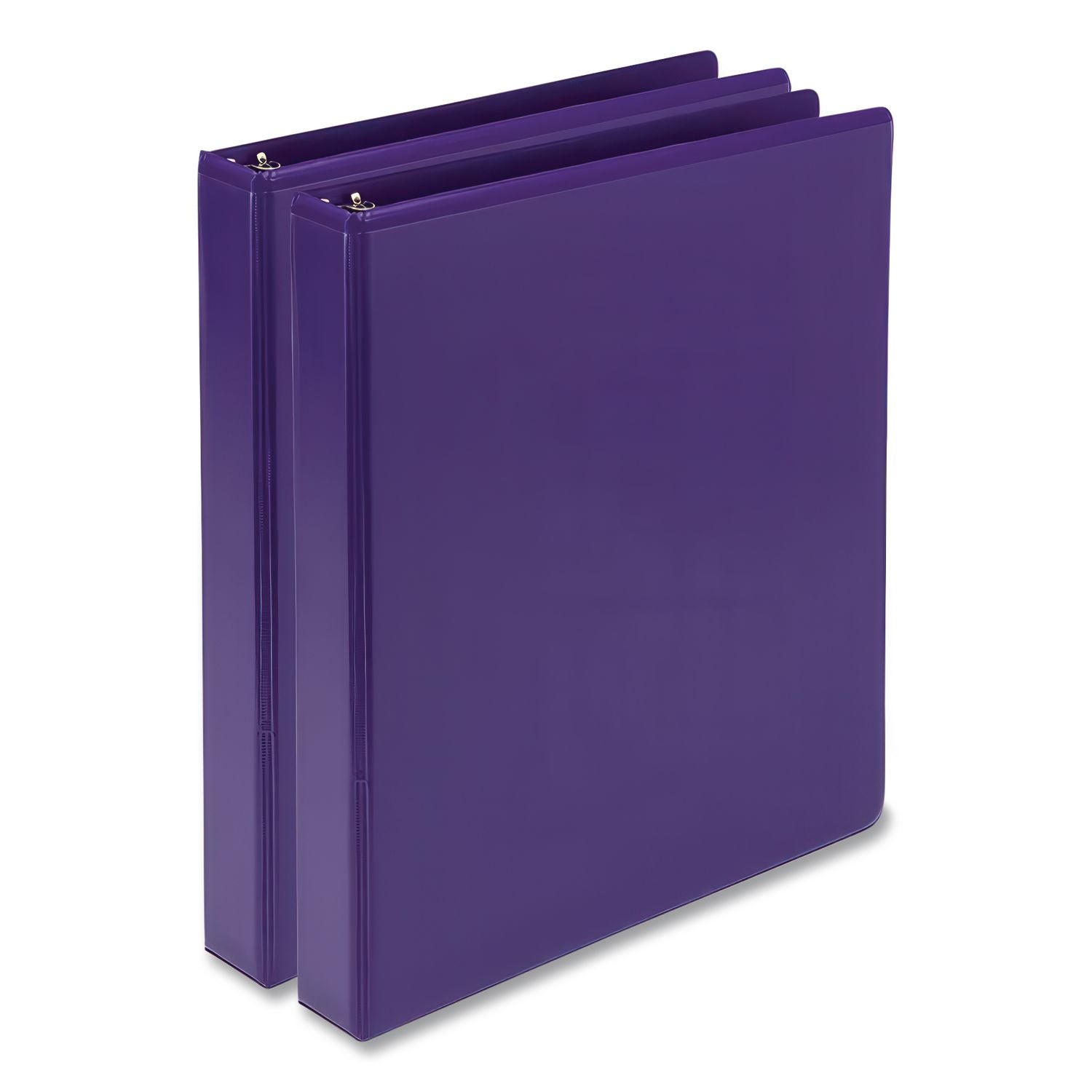Earths Choice Plant-Based Durable Fashion View Binder, 3 Rings, 1" Capacity, 11 x 8.5, Purple, 2/Pack