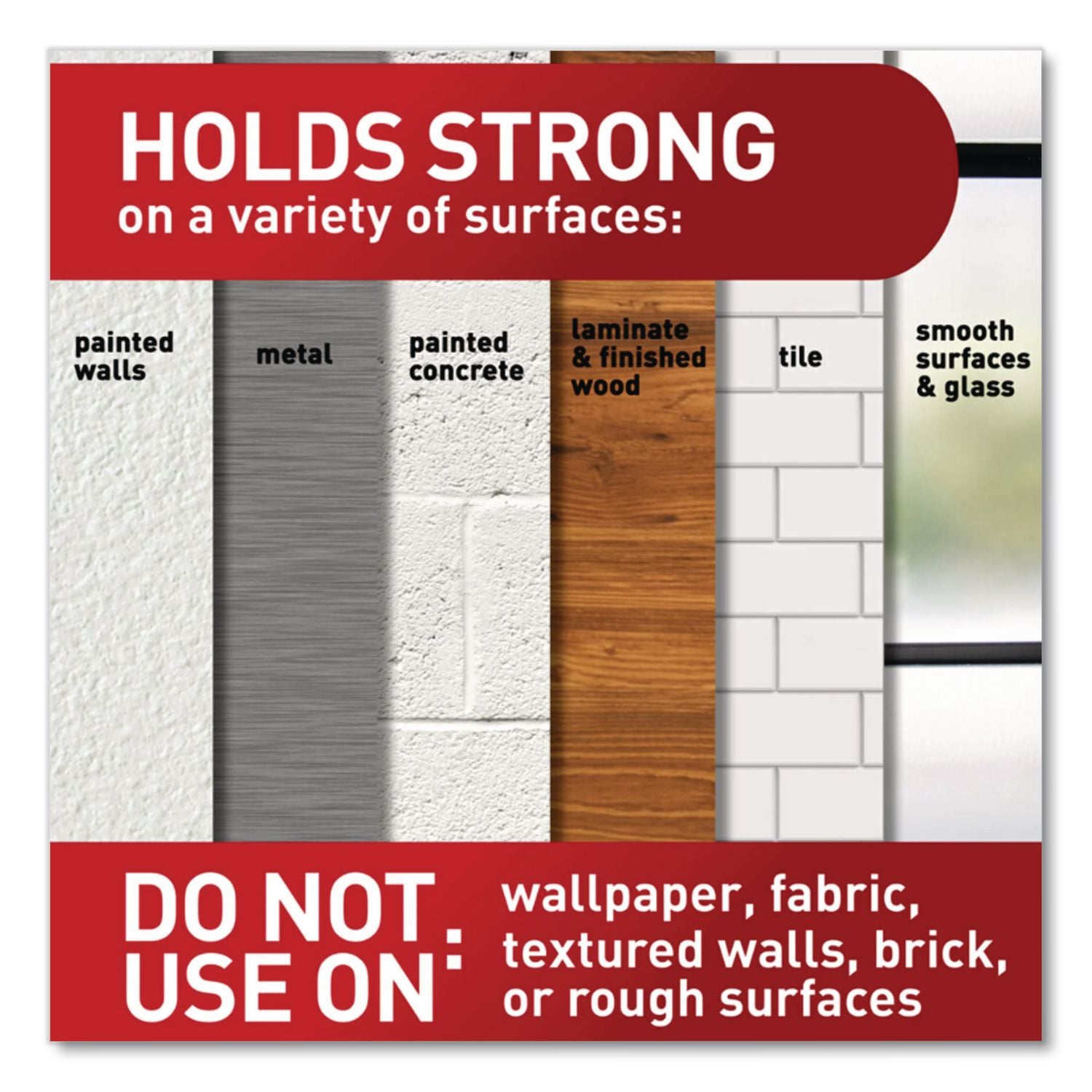 Adhesive Mount Metal Hook, Large, Double Hook, Brushed Nickel Finish, 4 lb Capacity, 1 Hook and 2 Strips
