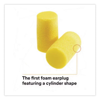 E-A-R Classic Plus Earplugs, Cordless, PVC Foam, Yellow, 200 Pairs/Box