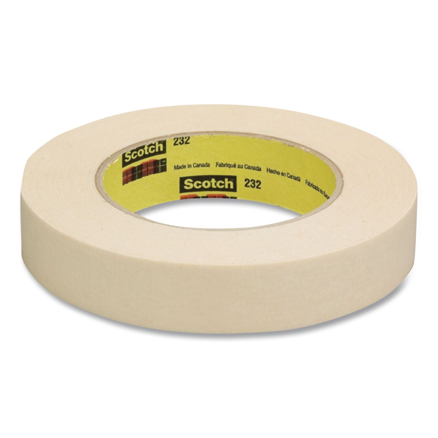 High-Performance Masking Tape 232, 3" Core, 24 mm x 55 m, Tan