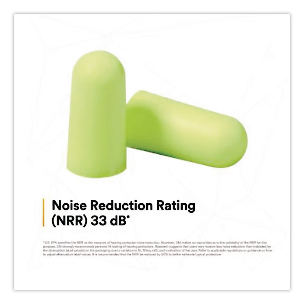 E-A-Rsoft Yellow Neon Soft Foam Earplugs, Cordless, Regular Size, 200 Pairs/Box