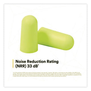 E-A-Rsoft Neon Tapered Earplug Refill, Cordless, Yellow, 500/Box