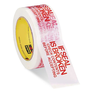 Printed Message Box Sealing Tape, 3" Core, 1.88" x 109 yds, Red/White