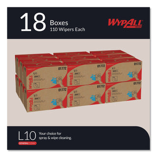 L10 SANI-PREP Dairy Towels, POP-UP Box, 1-Ply, 10.25 x 10.5, White, 110/Pack, 18 Packs/Carton