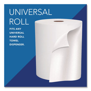 Essential High Capacity Hard Roll Towels for Business, Absorbency Pockets, 1-Ply, 8" x 950 ft, 1.75" Core, White, 6 Rolls/CT
