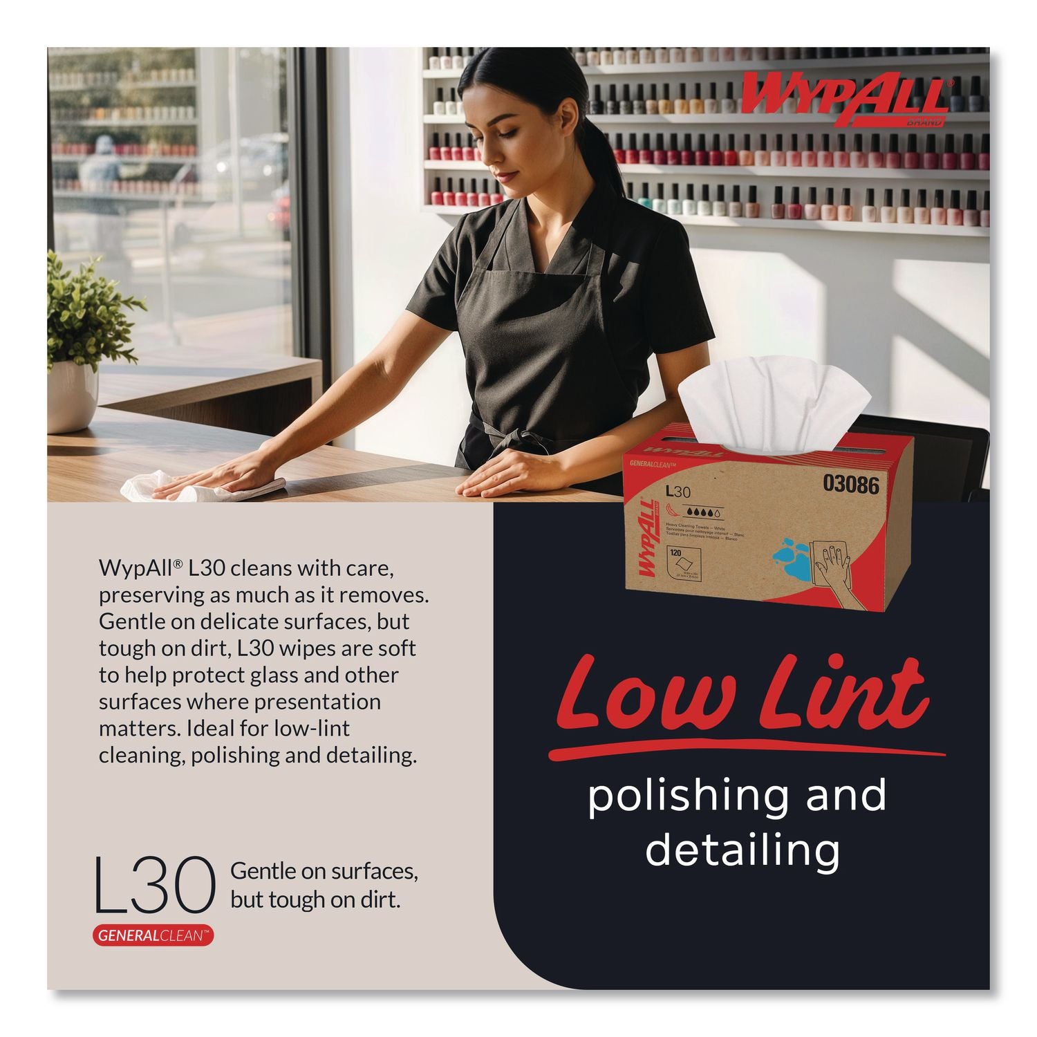 L30 Towels, POP-UP Box, 10 x 9.8, White, 120/Box, 10 Boxes/Carton