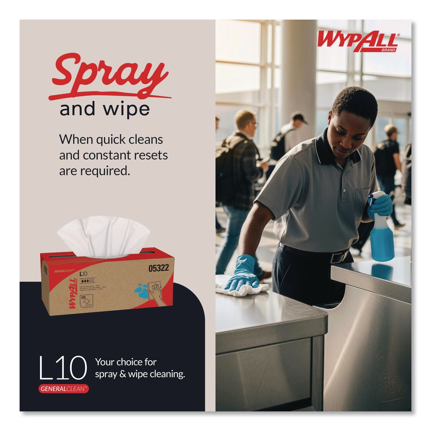 L10 Towels POP-UP Box, 1-Ply, 12 x 10.25, White, 125/Box, 18 Boxes/Carton