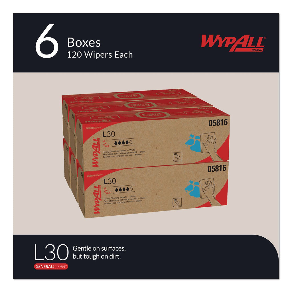 L30 Towels, POP-UP Box, 9.8 x 16.4, White, 120/Box, 6 Boxes/Carton