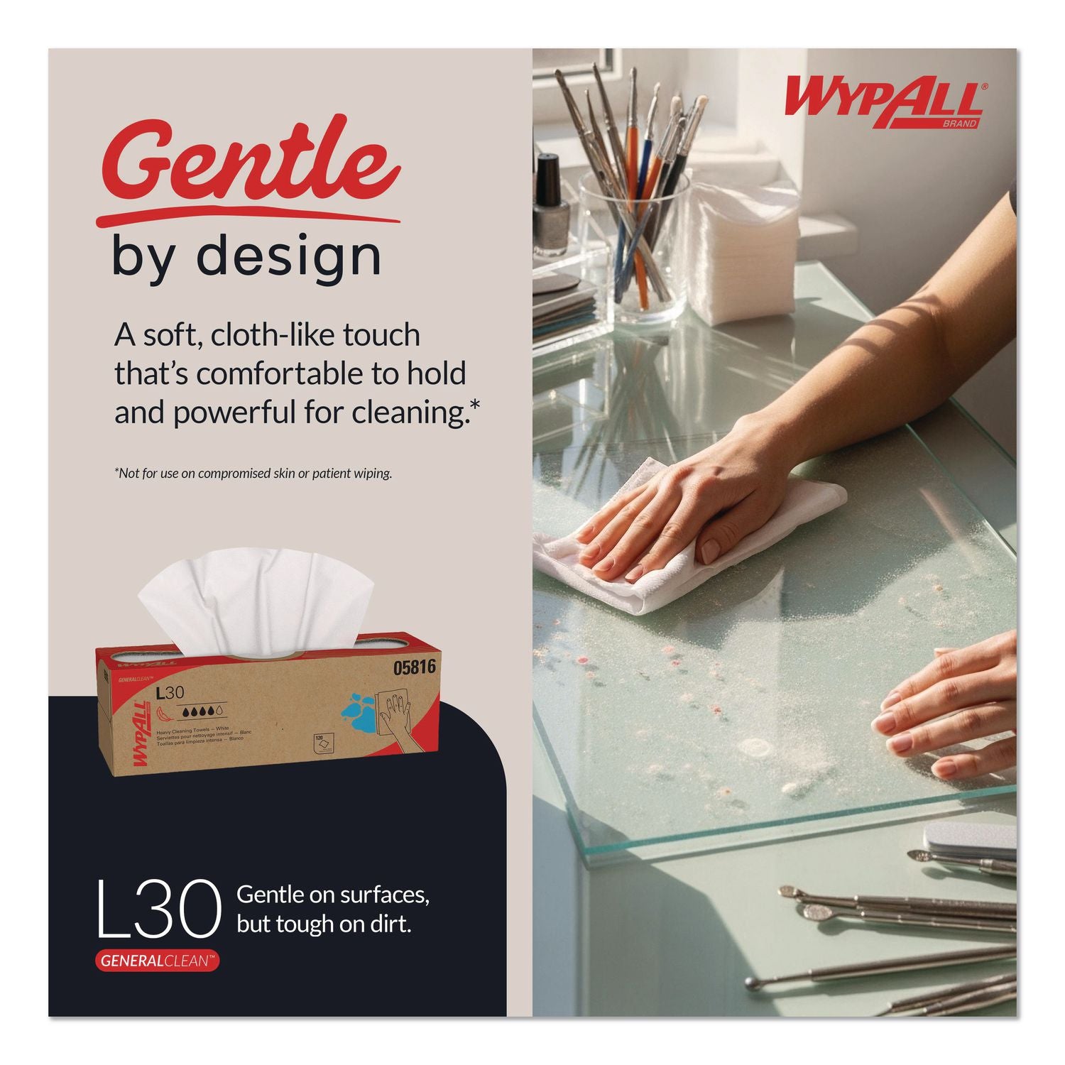 L30 Towels, POP-UP Box, 9.8 x 16.4, White, 120/Box, 6 Boxes/Carton