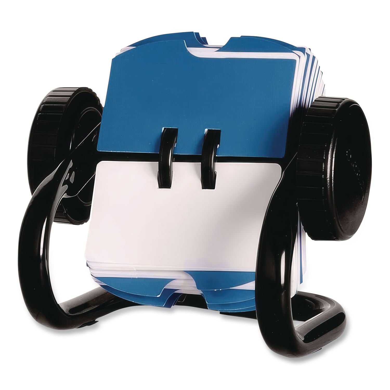 Open Rotary Card File, Holds 250 1.75 x 3.25 Cards, Black