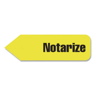 Arrow Message Page Flags in Dispenser, "Notarize", Yellow, 120 Flags/Dispenser