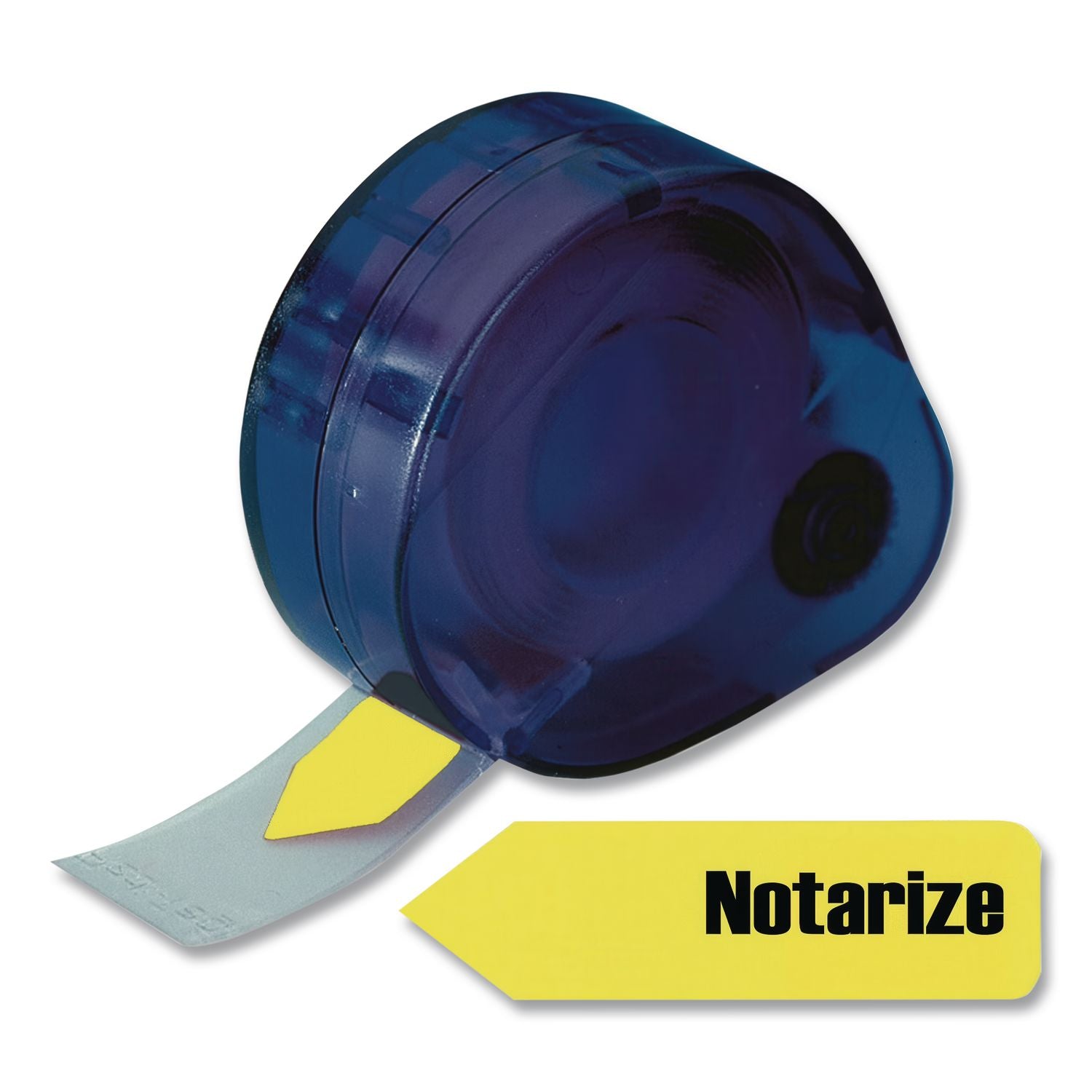 Arrow Message Page Flags in Dispenser, "Notarize", Yellow, 120 Flags/Dispenser