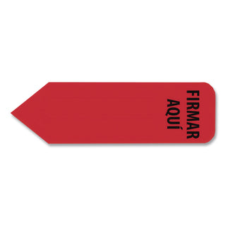 Arrow Message Page Flags in Dispenser, "FIRMAR AQUI", Red, 120 Flags/Pack