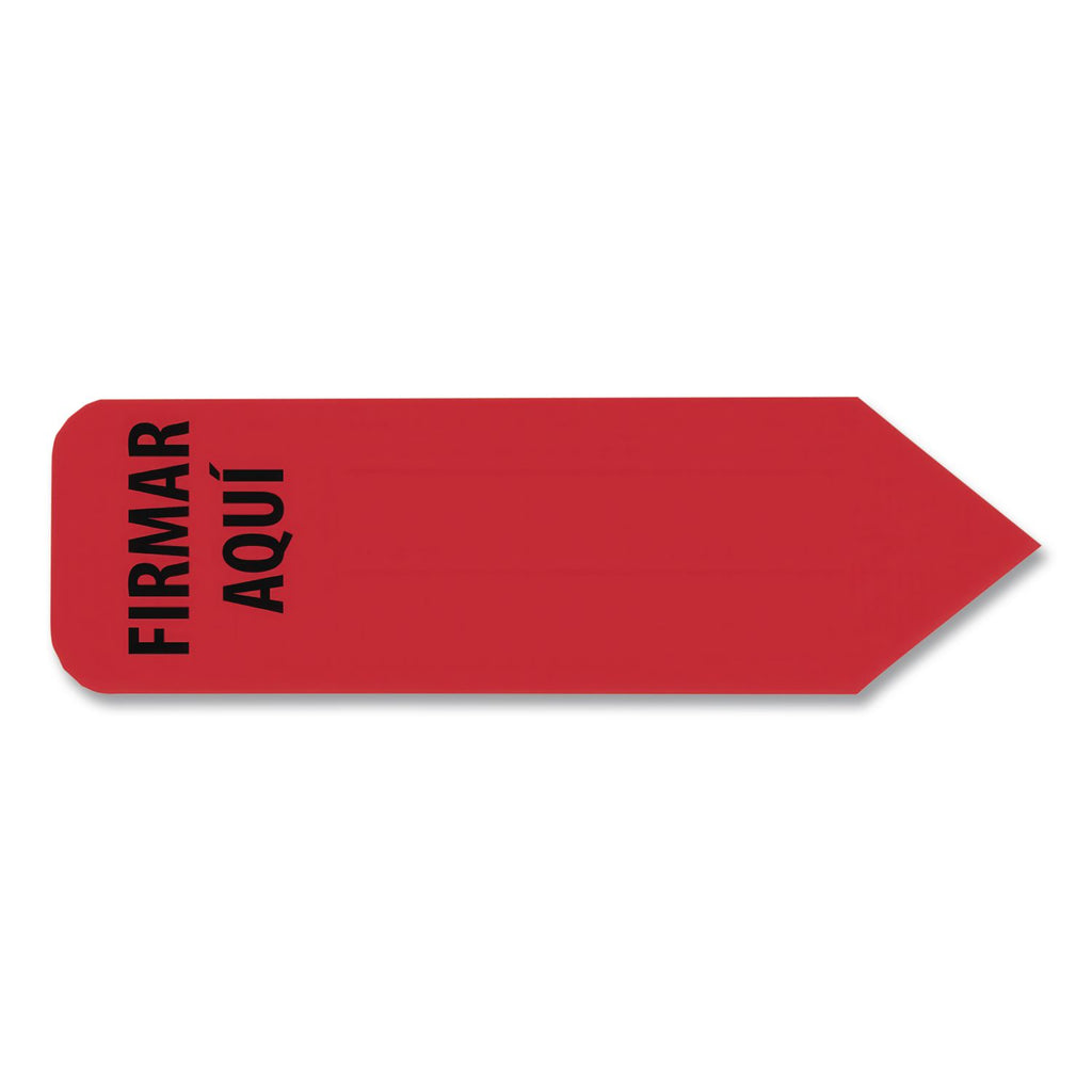 Arrow Message Page Flags in Dispenser, "FIRMAR AQUI", Red, 120 Flags/Pack