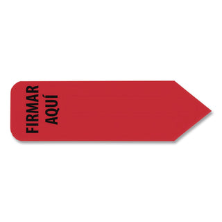 Arrow Message Page Flags in Dispenser, "FIRMAR AQUI", Red, 120 Flags/Pack