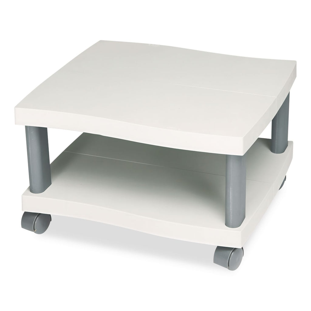 Wave Design Under-Desk Printer Stand, Plastic, 2 Shelves, 20" x 17.5" x 11.5", White/Charcoal Gray