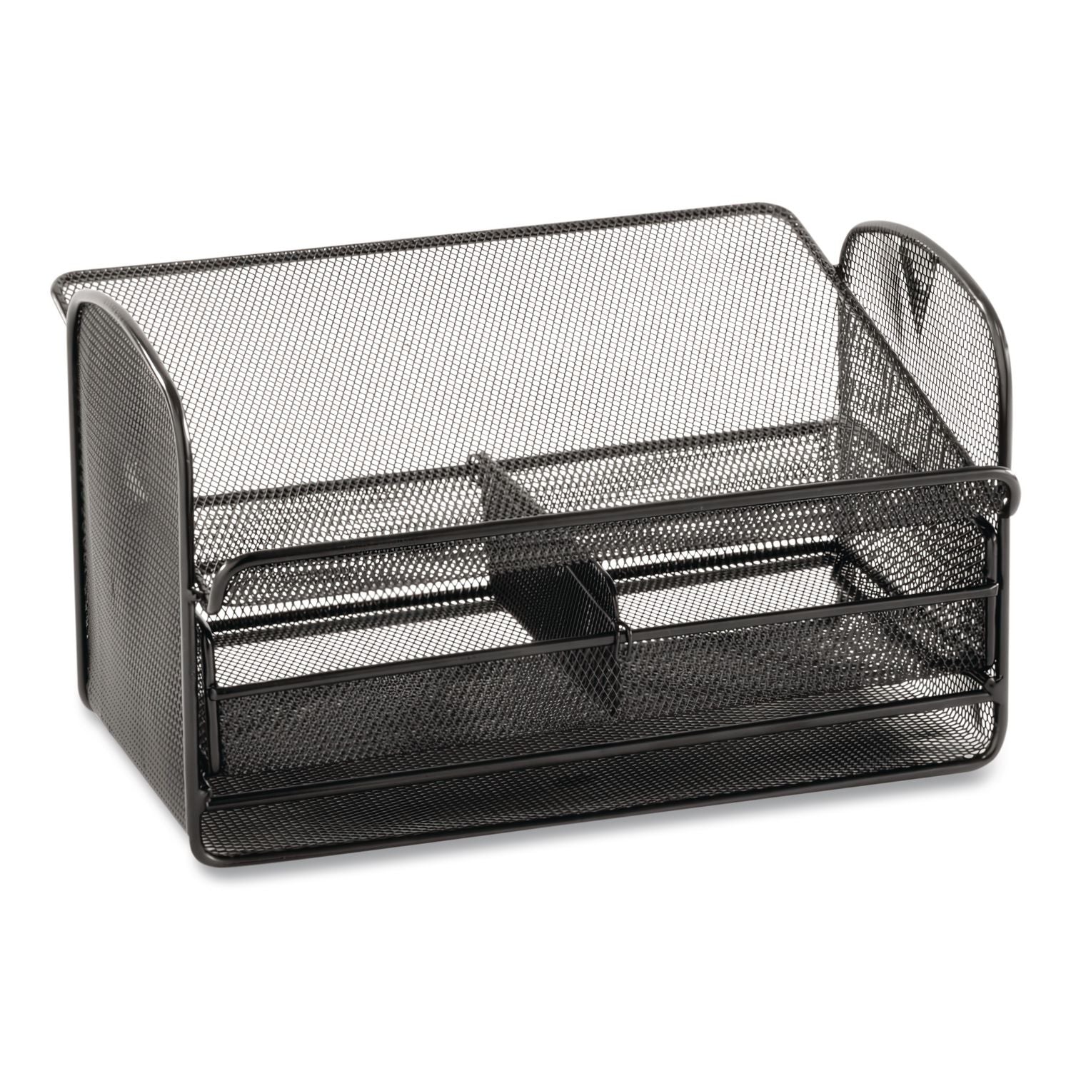 Onyx Angled Mesh Steel Telephone Stand, 11.75 x 9.25 x 7, Black