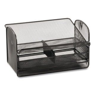 Onyx Angled Mesh Steel Telephone Stand, 11.75 x 9.25 x 7, Black