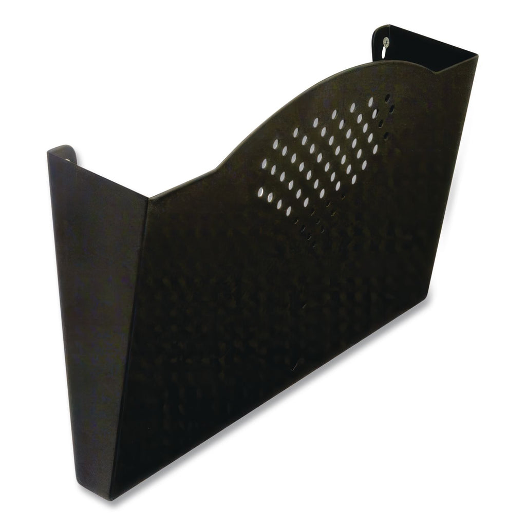 Steel Wall Pocket, Letter Size, 12" x 3" x 9", Black