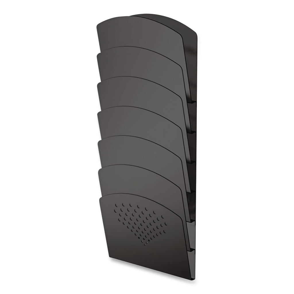 Steel Wall Rack, 7 Sections, Letter/Legal Size, 9.5" x 2" x 21.75", Black