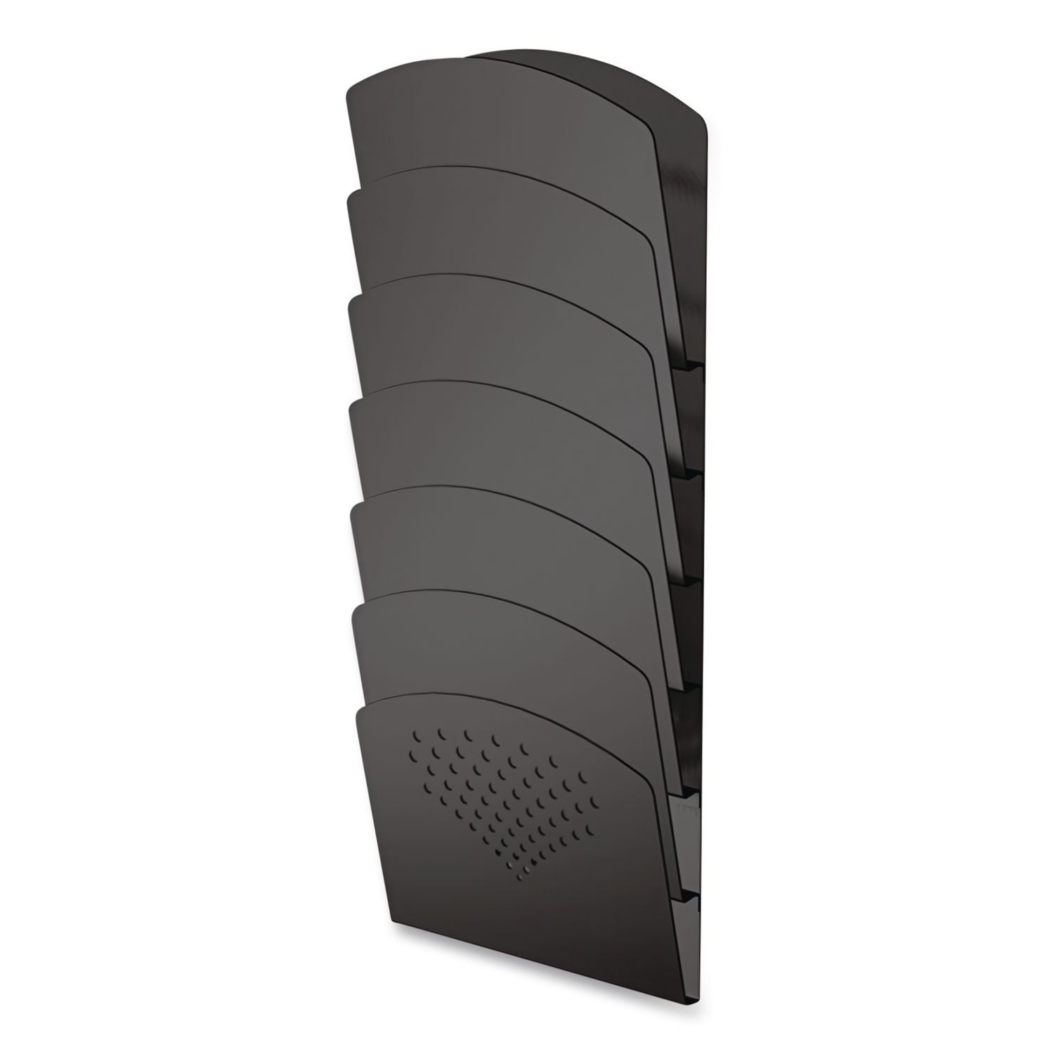 Steel Wall Rack, 7 Sections, Letter/Legal Size, 9.5" x 2" x 21.75", Black