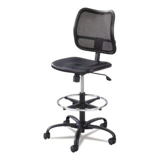 Vue Series Mesh Extended-Height Chair, Supports Up to 250 lb, 23" to 33" Seat Height, Black Vinyl Seat, Black Base