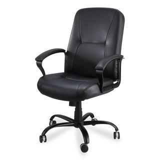 Serenity Big/Tall High Back Leather Chair, Supports Up to 500 lb, 19.5" to 22.5" Seat Height, Black