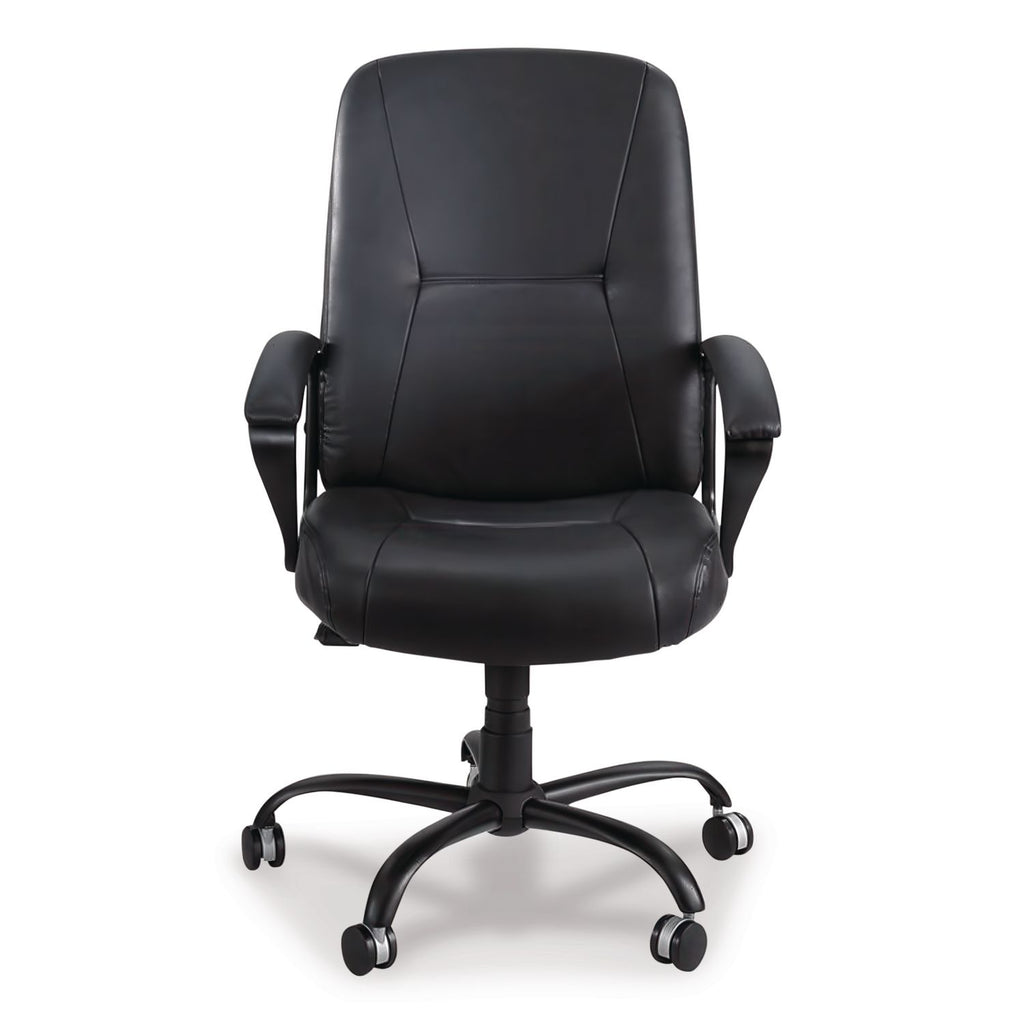 Serenity Big/Tall High Back Leather Chair, Supports Up to 500 lb, 19.5" to 22.5" Seat Height, Black