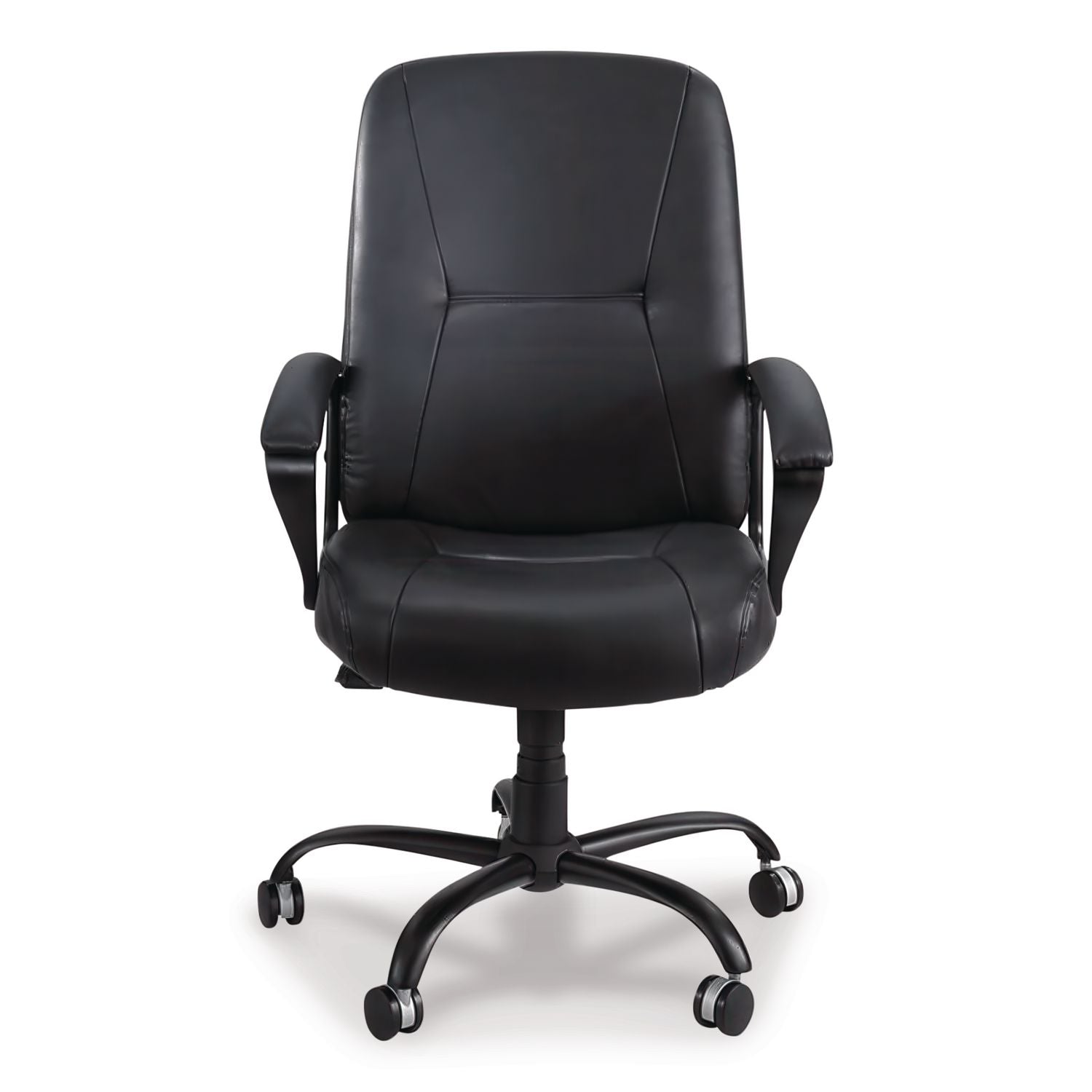Serenity Big/Tall High Back Leather Chair, Supports Up to 500 lb, 19.5" to 22.5" Seat Height, Black