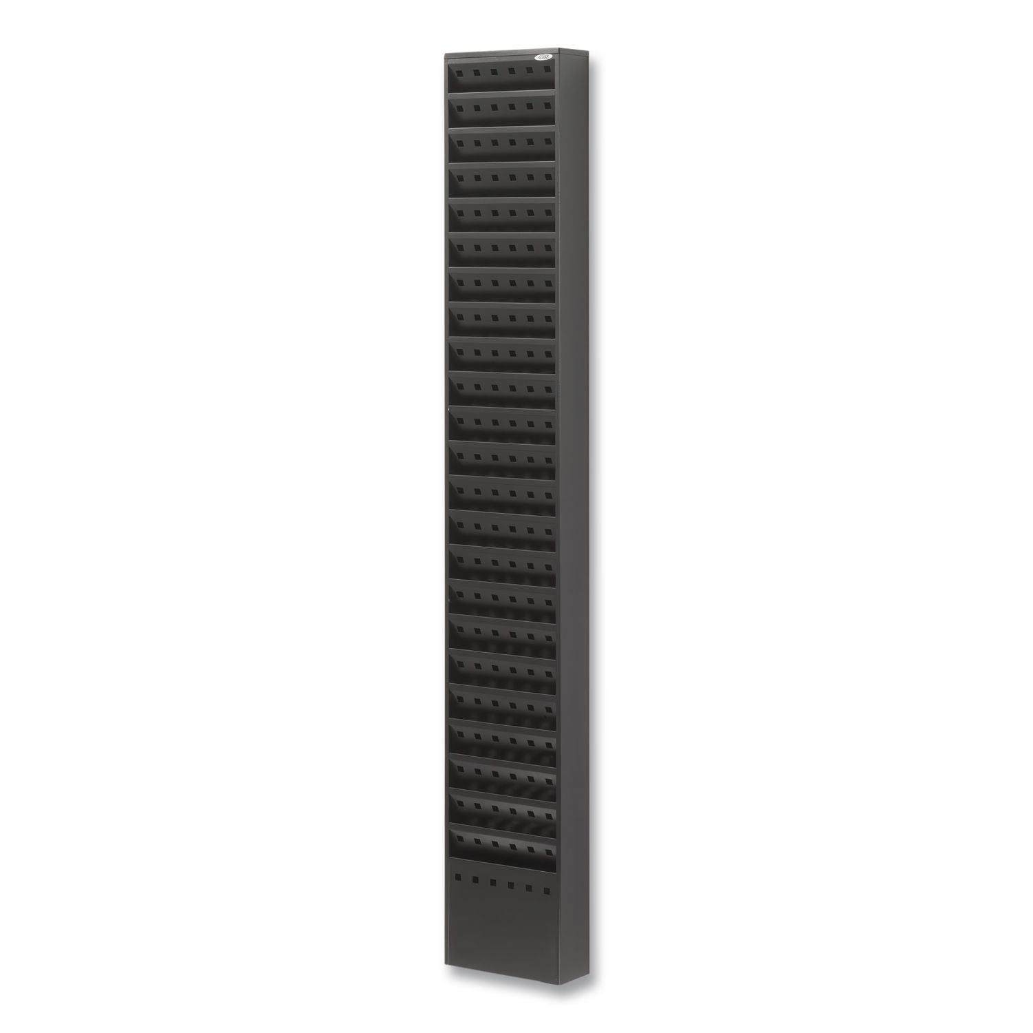 Steel Magazine Rack, 23 Compartments, 10w x 4d x 65.5h, Black