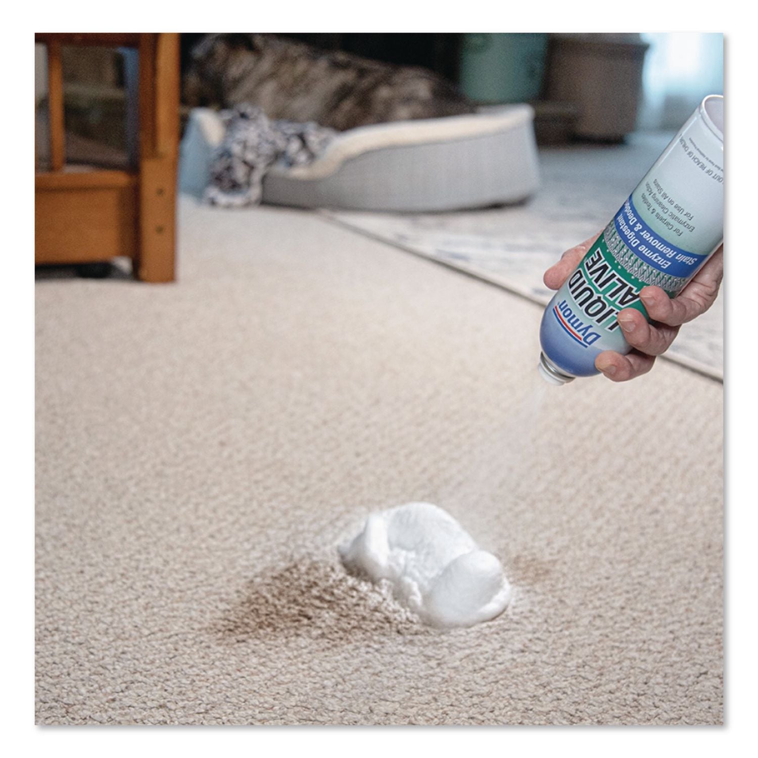 LIQUID ALIVE Carpet Cleaner/Deodorizer, 20 oz Aerosol Spray, 12/Carton