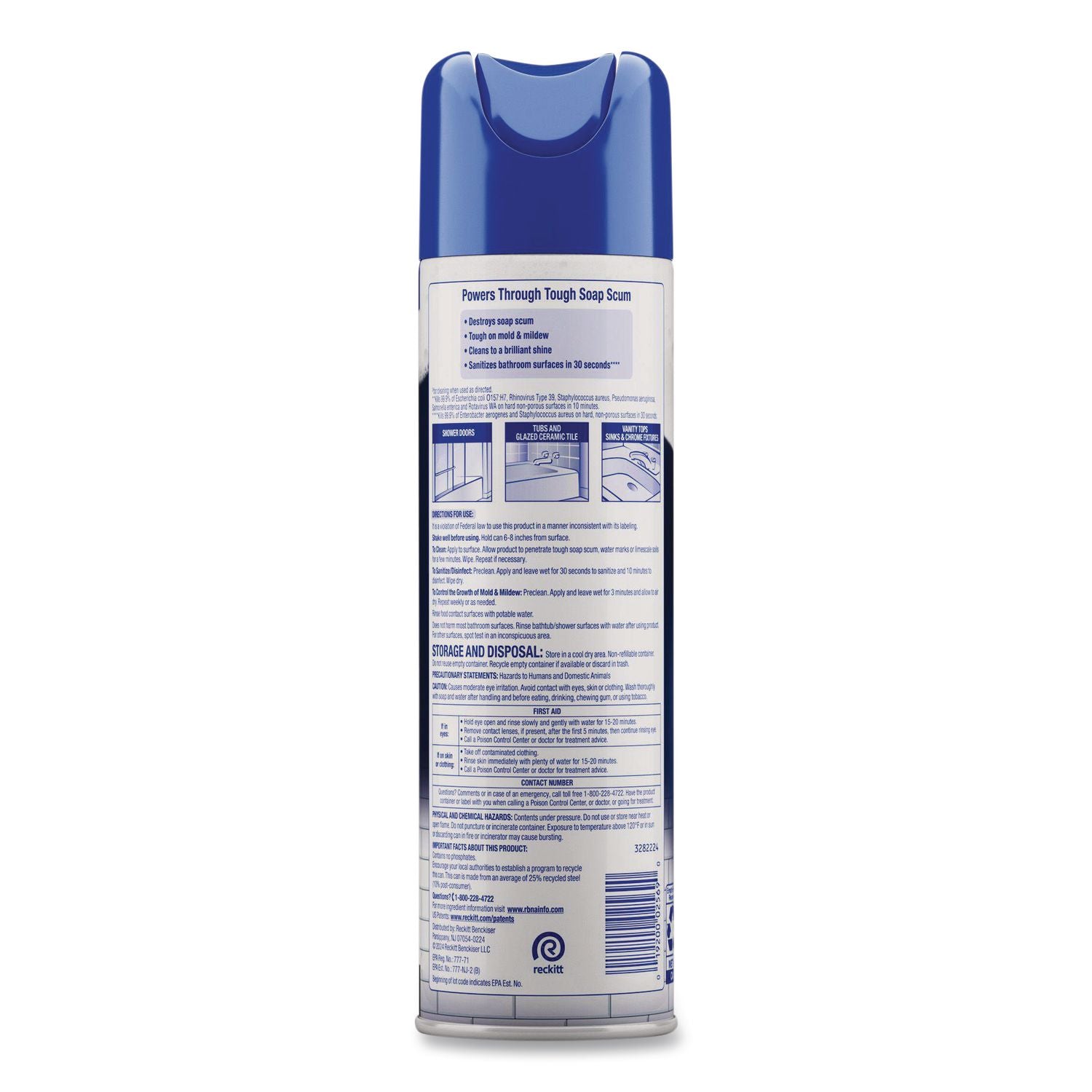 Power Foam Bathroom Cleaner, 24 oz Aerosol Spray, 12/Carton