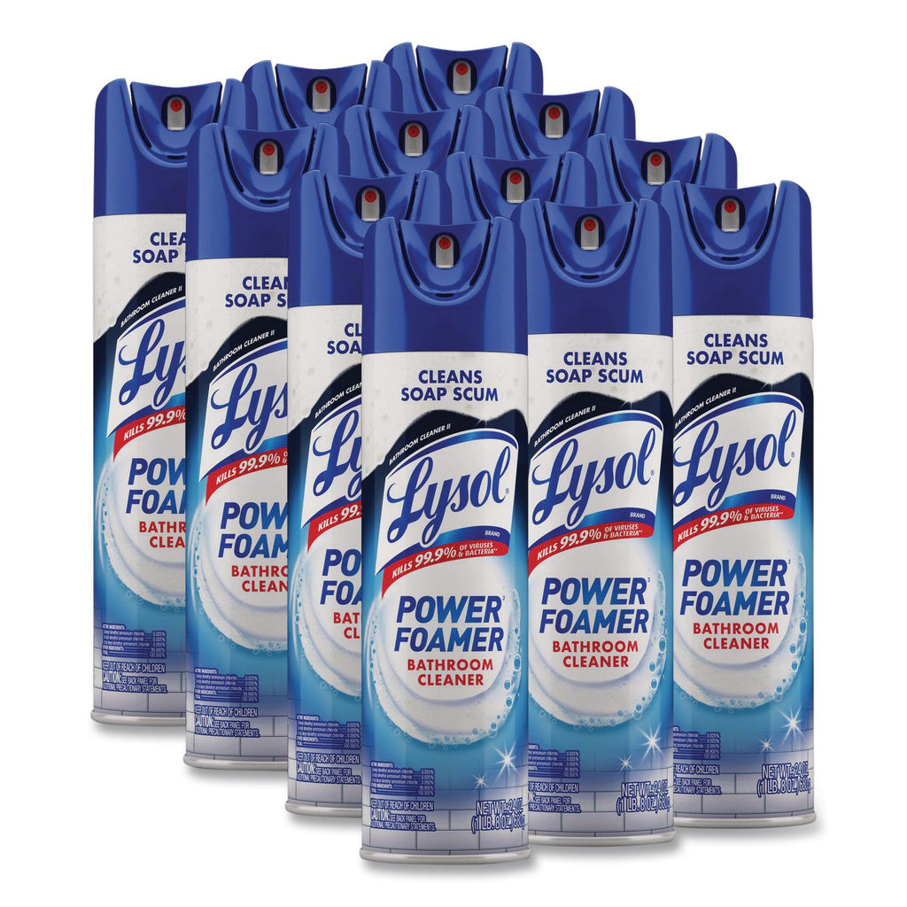 Power Foam Bathroom Cleaner, 24 oz Aerosol Spray, 12/Carton