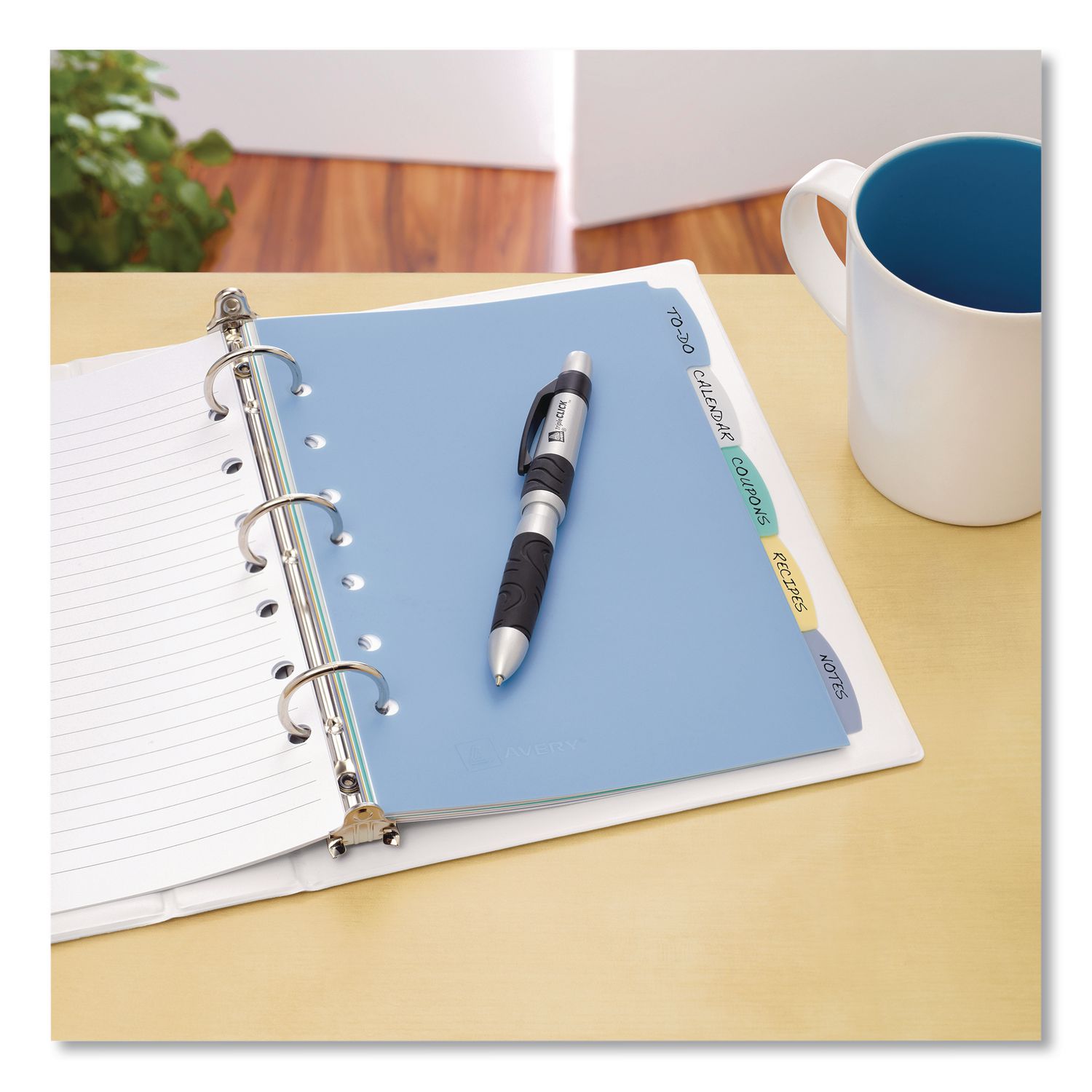 Avery Mni Durable Write-on Dividers - 5 x Divider(s) - Write-on Tab(s) - 5 - 5 Tab(s)/Set - 5.5" Divider Width x 8.50" Divider Length - 7 Hole Punched - Multicolor Plastic Divider - Multicolor Plastic Tab(s) - 5 / Set