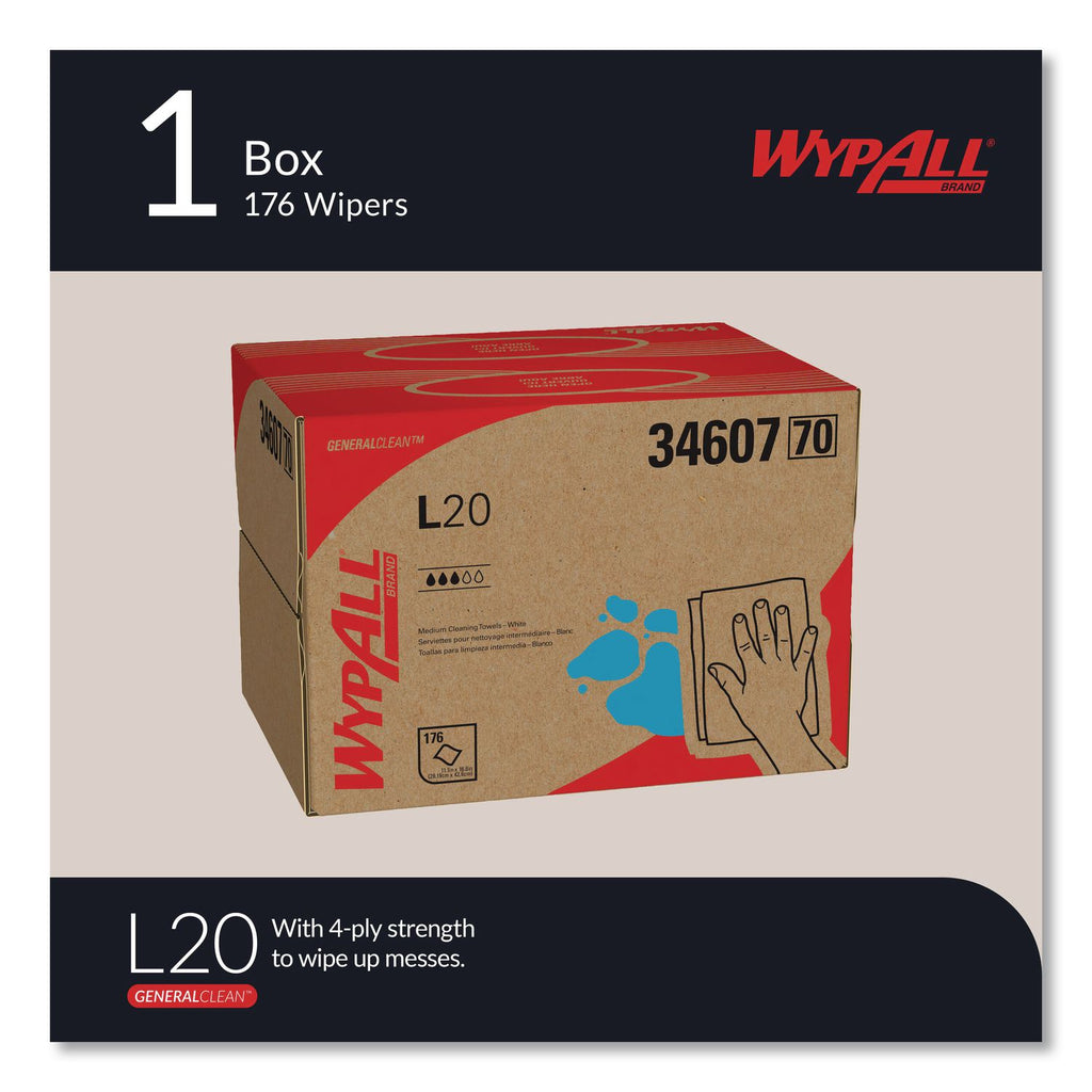 L20 Towels, BRAG Box, Multi-Ply, 12.5 x 16.8, Unscented, White, 176/Box